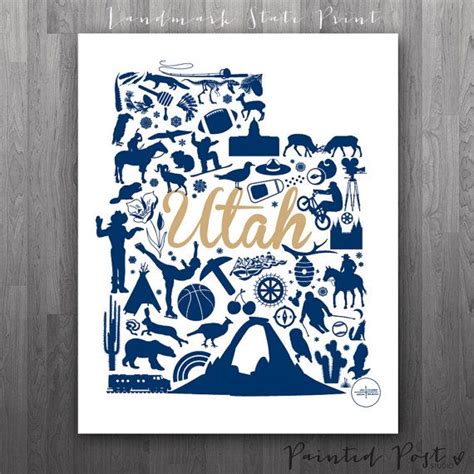 Provo Utah Landmark State Gicl E Map Art Print X Etsy Map Art