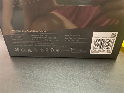 70mai dash cam A400 with 32gb and rear cam set RC09, Photography, Video ...