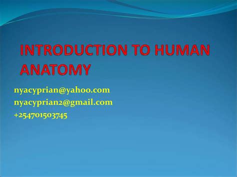 Introduction To Human Anatomy Ppt