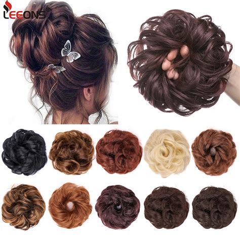 Messy Synthetic Hair Bun Scrunchy Donut Wavy Updo Elastic Scrunchie Hair Pieces Bridal Hairpiece