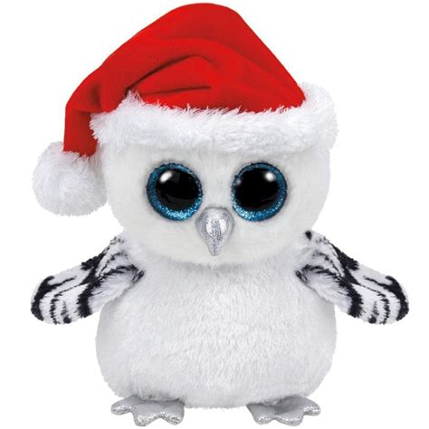 Pyoopeo Ty Beanie Boos 10 25cm Tinsel Snowy Owl Plush Medium Soft Big