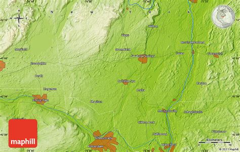 Physical Map of Rock City Falls