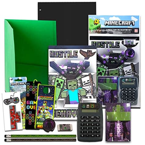 Minecraft School Supplies Value Pack 13 Pc Bundle With Minecraft