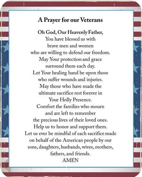 an american flag frame with the words prayer for our veterans