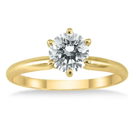 Szul Jewelry Ags Certified 1 Carat Diamond Solitaire Ring In 14k Yellow Gold H I Color I1 I2