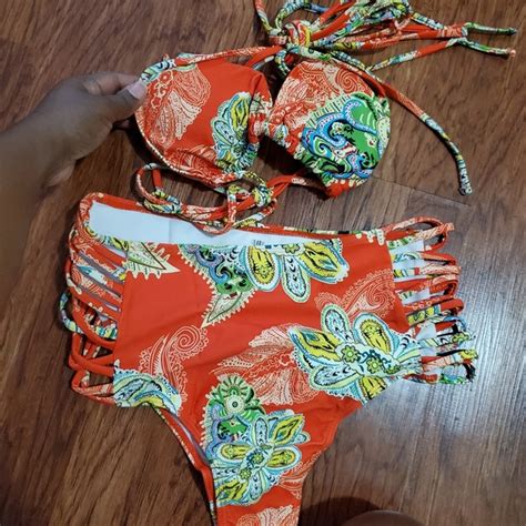 Chic Swim New Beautiful Graphic Print Triangle Bikini Set Poshmark