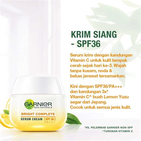 Jual Garnier Bright Complete Yuzu Cream Spf Ml Perawatan Diri