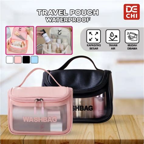 Jual Dechi T Tas Kosmetik Washbag Transparan Portable Multifungsi