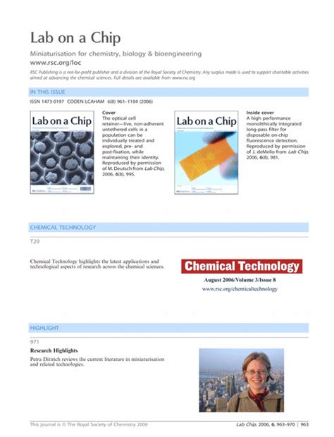 Contents Lab On A Chip Rsc Publishing