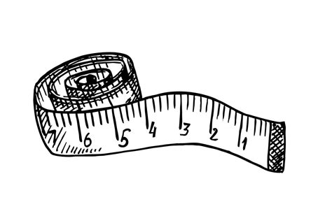 croquis de ruban à mesurer enroulé mètre ruban attribut artisanal de