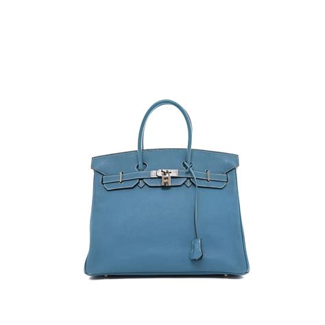 Sac Main Birkin Retourn Herm S Togo Bleu Monogram Paris