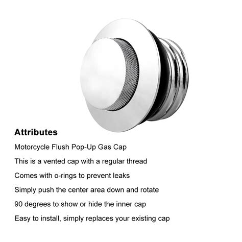 Motorcycle Flush Pop Up Gas Cap With O Ring For Harley Davidson Silver