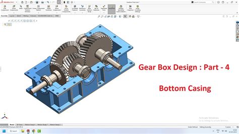 Gearbox Design Part 4 Design Of Bottom Casing Solidworks Youtube