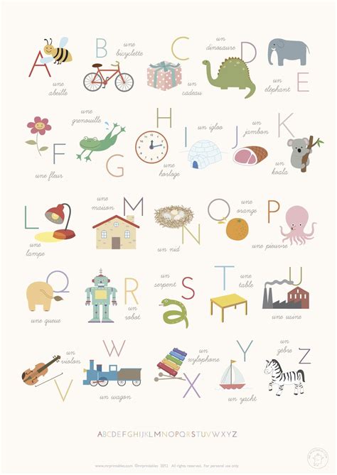 Lalphabet En Dessins Affiches De L Alphabet Alphabet Enfant