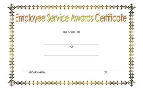 Extraordinary Employee Certificate Of Service Free Editable St