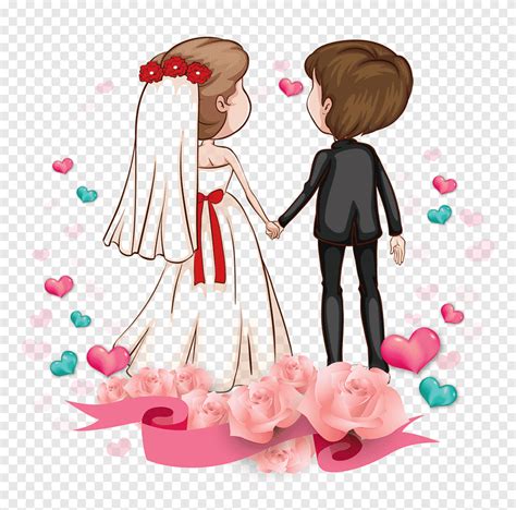 Love Romance Couple Cartoon Marriage Cartoon Couple Boy And Girl On Wedding Graphic Love