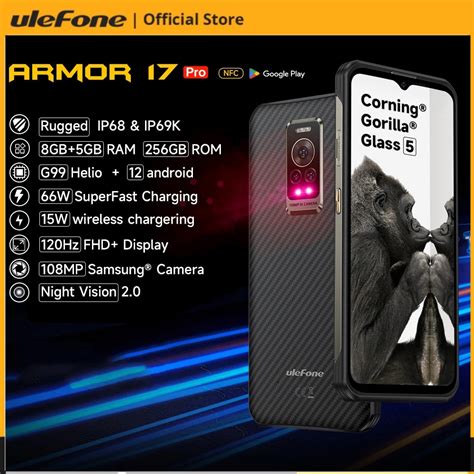 Ulefone Armor 17 Pro Rugged Smartphone Night Vision 8256gb Helio G99