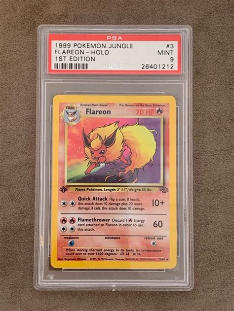 PSA 9 1 Edition Holo Flareon ENG Jungle Pokemon 3 64 Kaufen Auf Ricardo