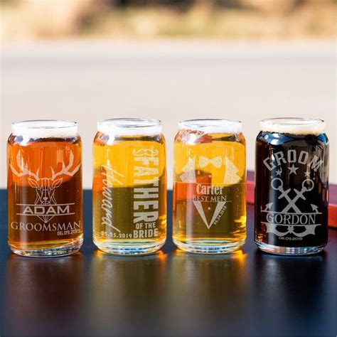 Personalized Beer Glass Groomsmen Beer Glasses Beer Can Glass Custom