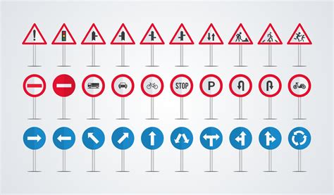 Traffic signs collection vector. Collection of warning, information ...