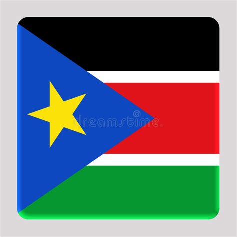 3D Flag Of South Sudan On Square Stock Illustration Illustration Of