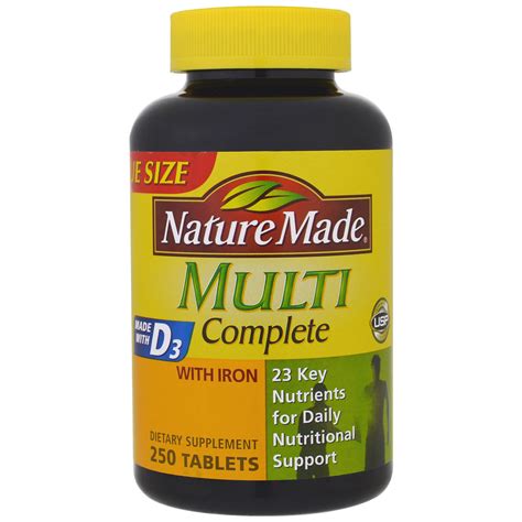 Comprar Nature Made Multivitamínico Completo Com Ferro 250 Tabletes