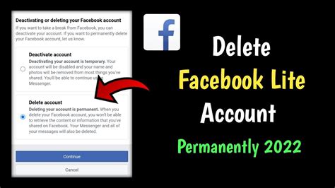 Facebook Lite Account Delete Kaise Kare How To Delete Facebook Lite