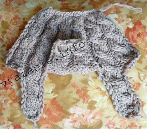 Вязаная шапка с ушками спицами. - Все о вязании