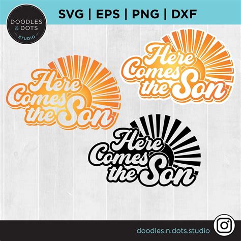 Here Comes The Son Svg Baby Shower Svg Baby Boy Announcement Gender