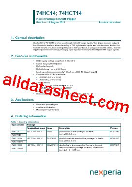 74HC14 Datasheet PDF Nexperia B V All Rights Reserved