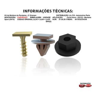 Presilhas Grampos Parafuso Moldura Paralama Corsa Pcs Shopee Brasil