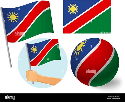 Namibia Flag Icon Set National Flag Of Namibia Vector Illustration