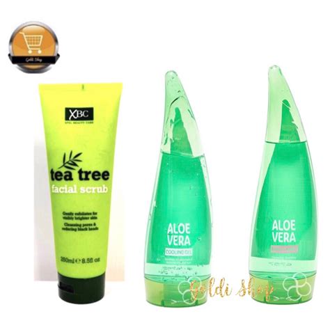 Xbc Tea Tree Facial Scrub Aloe Vera Cooling Gel Ml Shopee Philippines