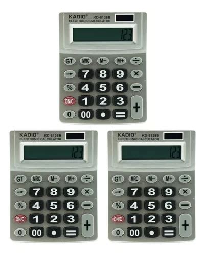 Calculadora Electronica 12 Digitos Plata Pack Kd8138b Kadio Color Plateado