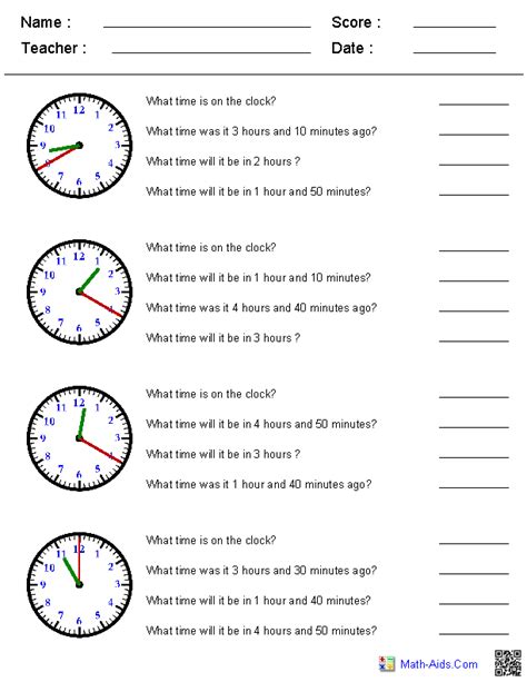 Time Worksheets Time Worksheets For Learning To Tell Time