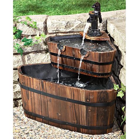 Whiskey Barrel Western Rustic Patio Lighting Eye Catching Double