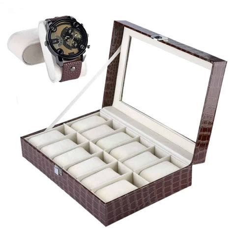 Boite à montre en cuir homme pour 12 emplacements Coffret Montre