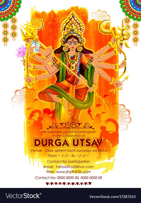 Goddess Durga In Subho Bijoya Happy Dussehra Vector Image 101745 Hot Sex Picture