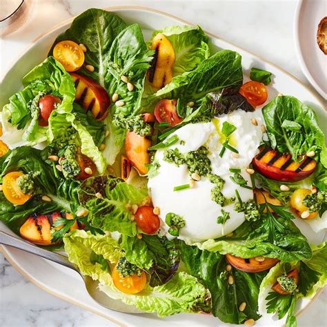 Squeaky Fresh Burrata Grilled Peach Salad Recipe On Food