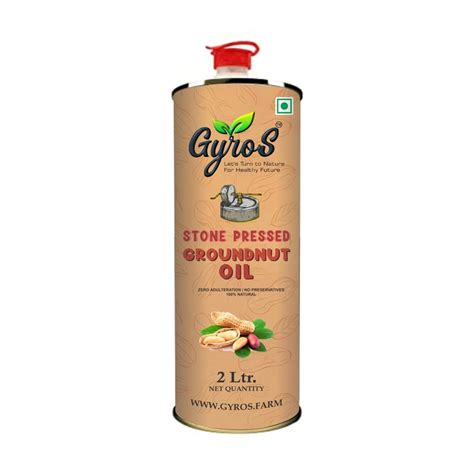 2 L Gyros Stone Cold Pressed Groundnut Oil Cold Pressed Groundnut Oil