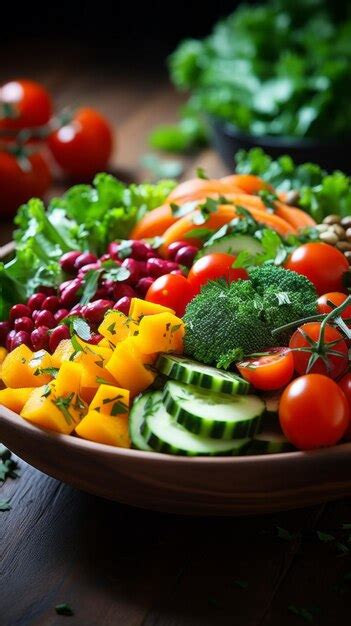 Premium Photo Colorful Salad Bowl With Latest Healthy Food Trends