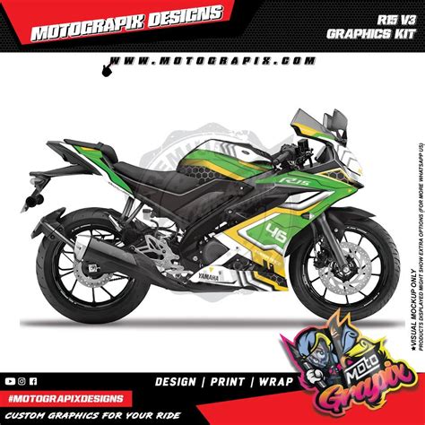 Multicolor Motograpix Designs Yamaha R15 V3 Graphics Kit For