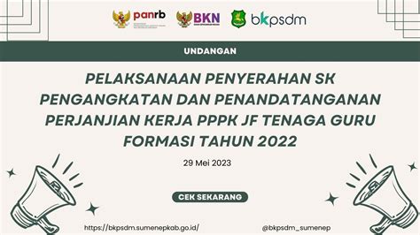 Bkpsdm Kabupaten Sumenep Undangan Penyerahan Sk Pengangkatan Dan