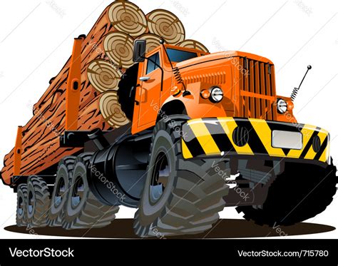 Cartoon Logging Truck Royalty Free Vector Image