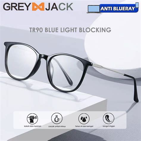 Jual Grey Jack Kacamata Antiradiasi Blueray Gadget Model Kotak TR Metal