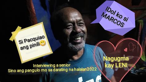 Interview Sa Senior Citizens Na Gugma Siya Kay LENi Idol Niya Si