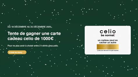 Jeu Celio Carte cadeau de 1000 à gagner