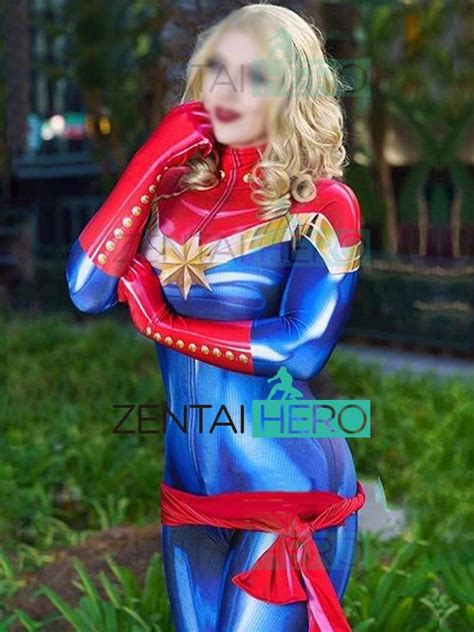 Free Shipping 3d Printing Ms Captain Marvel Carol Danvers Cosplay Costume Women Superhero