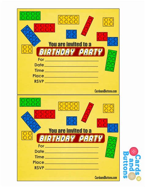 Lego Birthday Card Printable