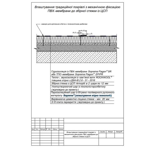 Пристрій традиційної покрівлі з механічною фіксацією ПВХ-мембрани до ...